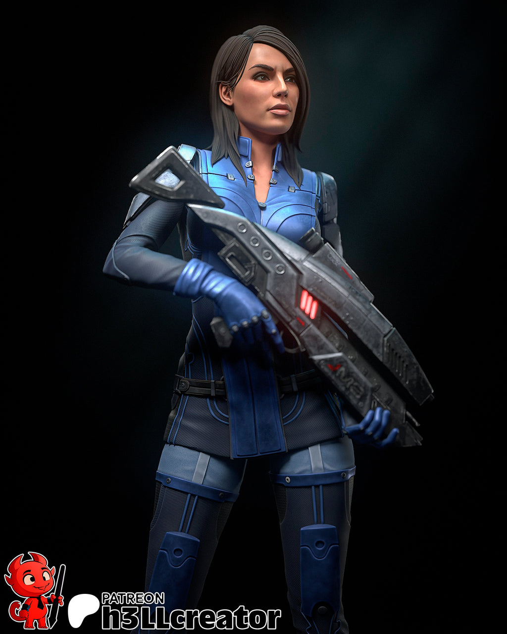 Ashley Williams (Mass Effect) resin figure by h3LLcreator — studio render 8
