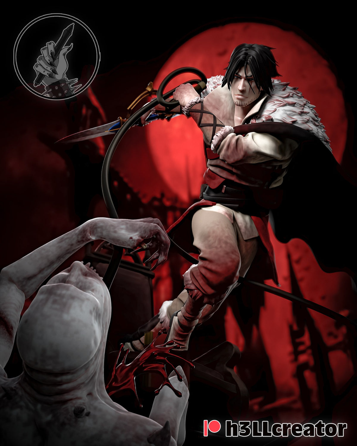Trevor Belmont (Castlevania) resin figure by h3LLcreator — studio render 1
