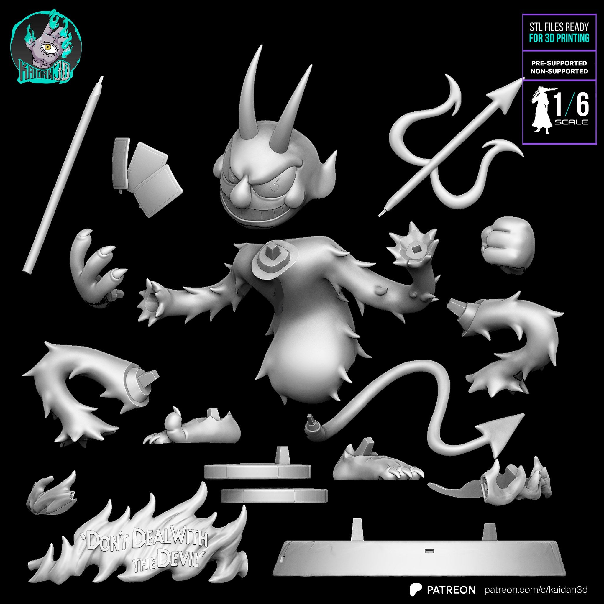 The Devil (Cuphead) resin figure by Kaidan 3D — studio render 7