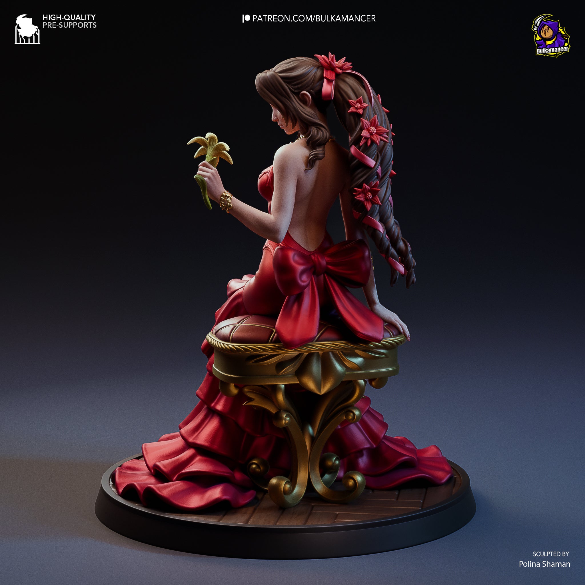 Aerith Gainsborough (Final Fantasy) resin figure by Bulkamancer — studio render 6