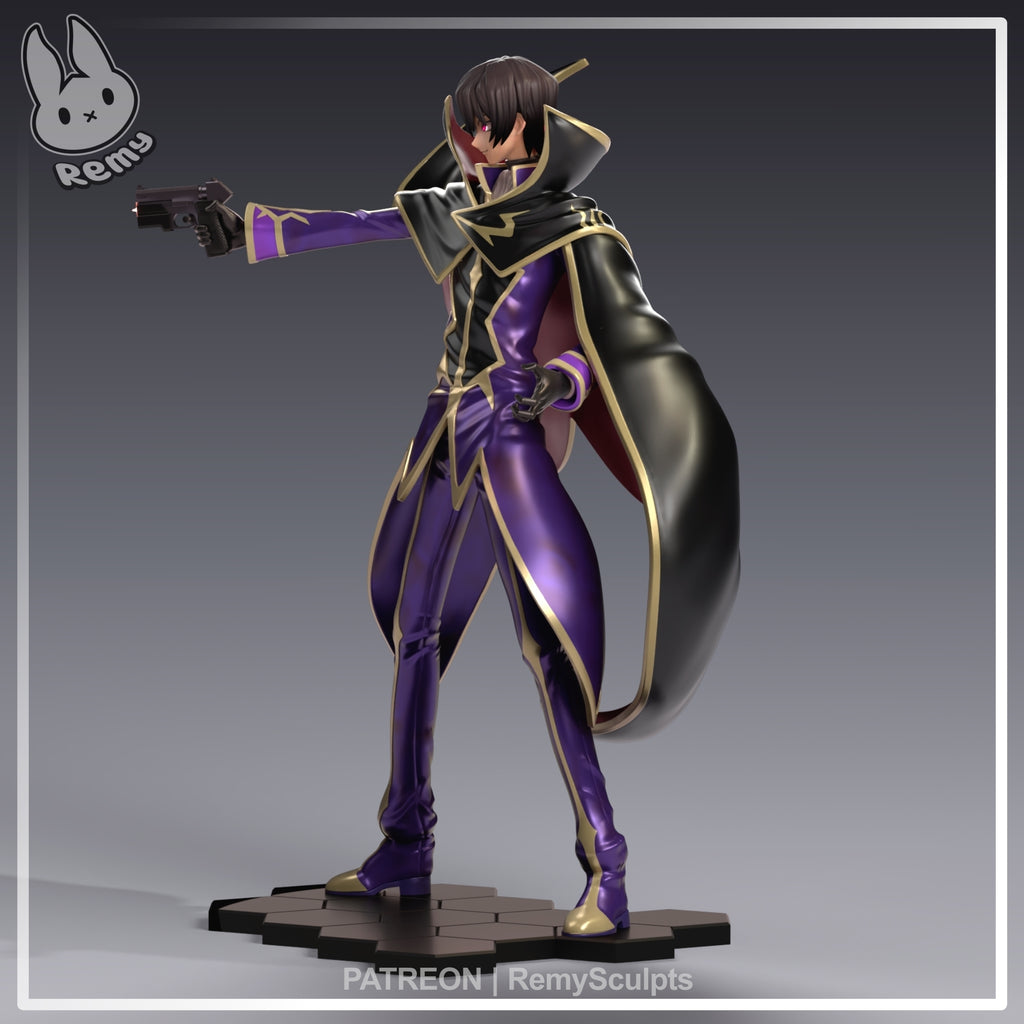 Lelouch Lamperouge (Code Geass) resin figure by RemyJF — studio render 4