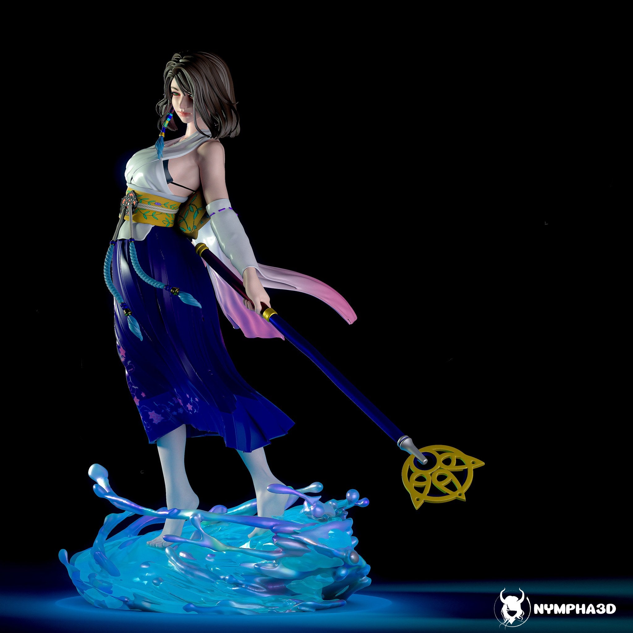 Yuna (Final Fantasy) resin figure by Nympha — studio render 2