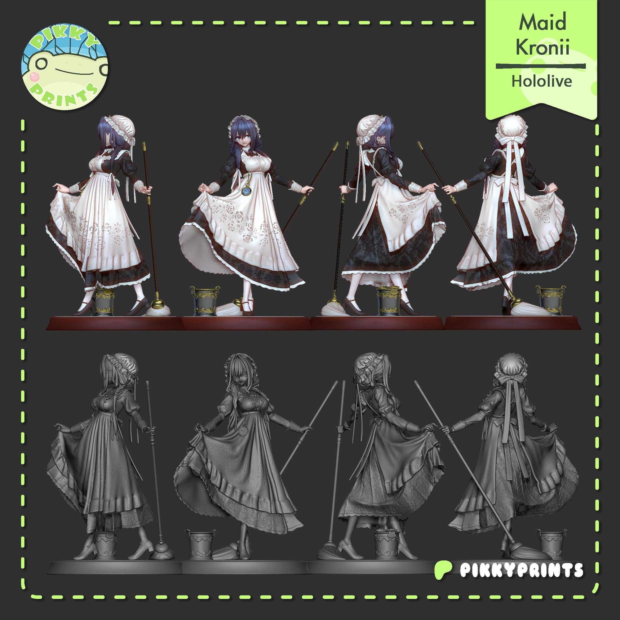 Ouro Kronii (Hololive) resin figure by PikkyPrints — studio render 7