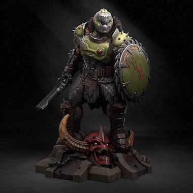 Doom Guy (Doom) resin figure by h3LLcreator — studio render 2