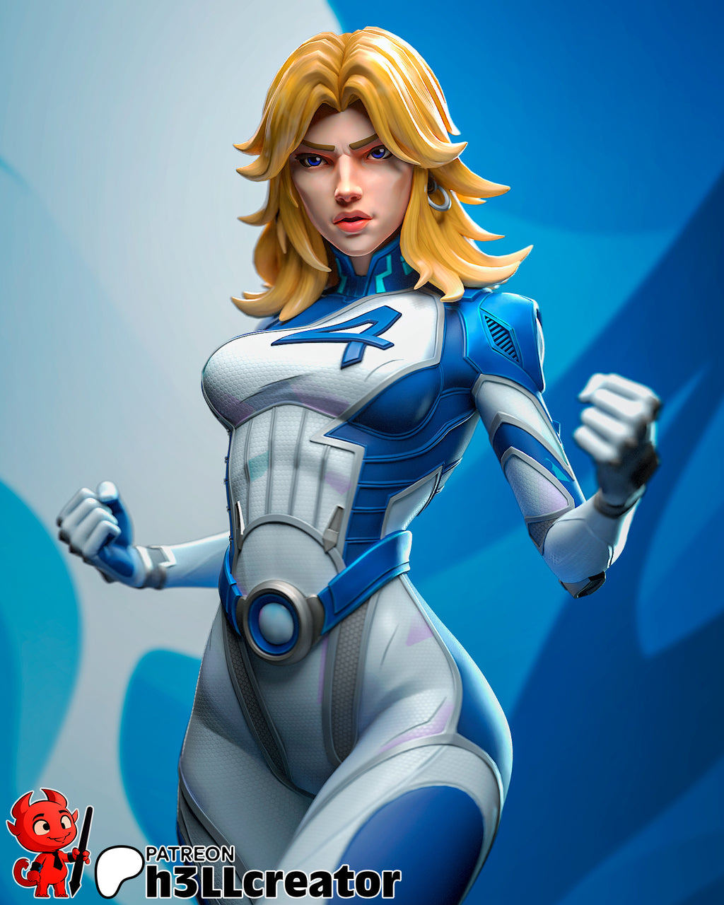 Sue Storm (Marvel) resin figure by h3LLcreator — studio render 1