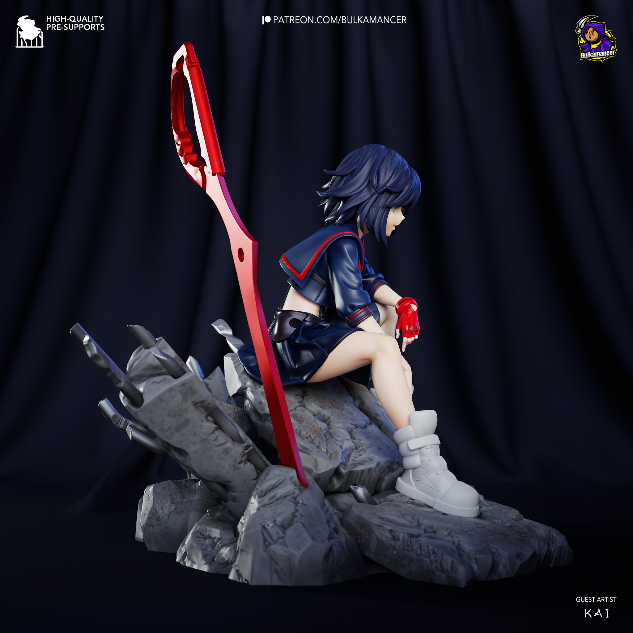 Ryuko Matoi (Kill la Kill) resin figure by Bulkamancer — studio render 5