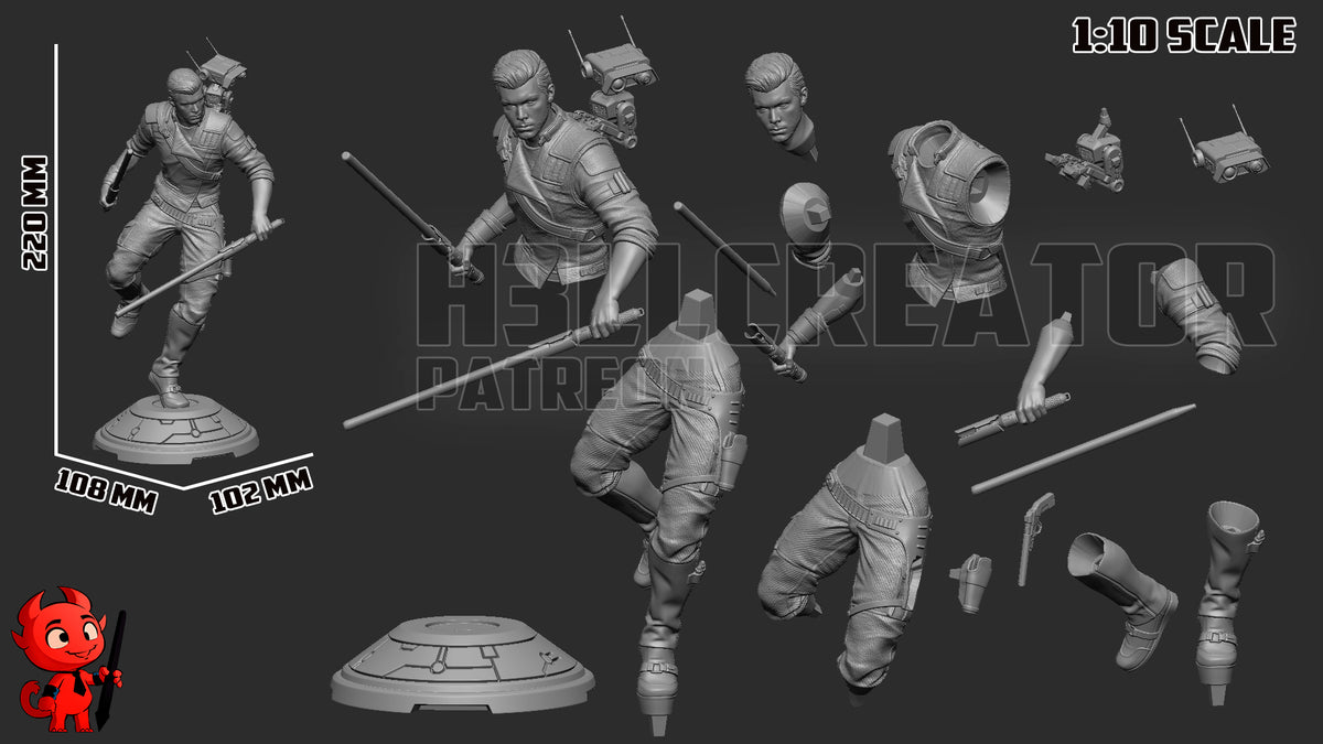 Cal Kestis (Star Wars) resin figure by h3LLcreator — studio render 10
