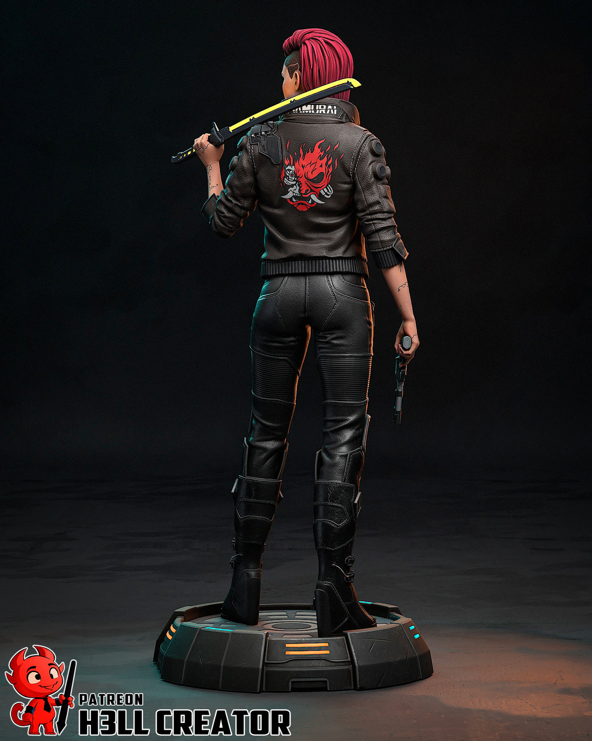 Female V (Cyberpunk 2077) resin figure by h3LLcreator — studio render 9