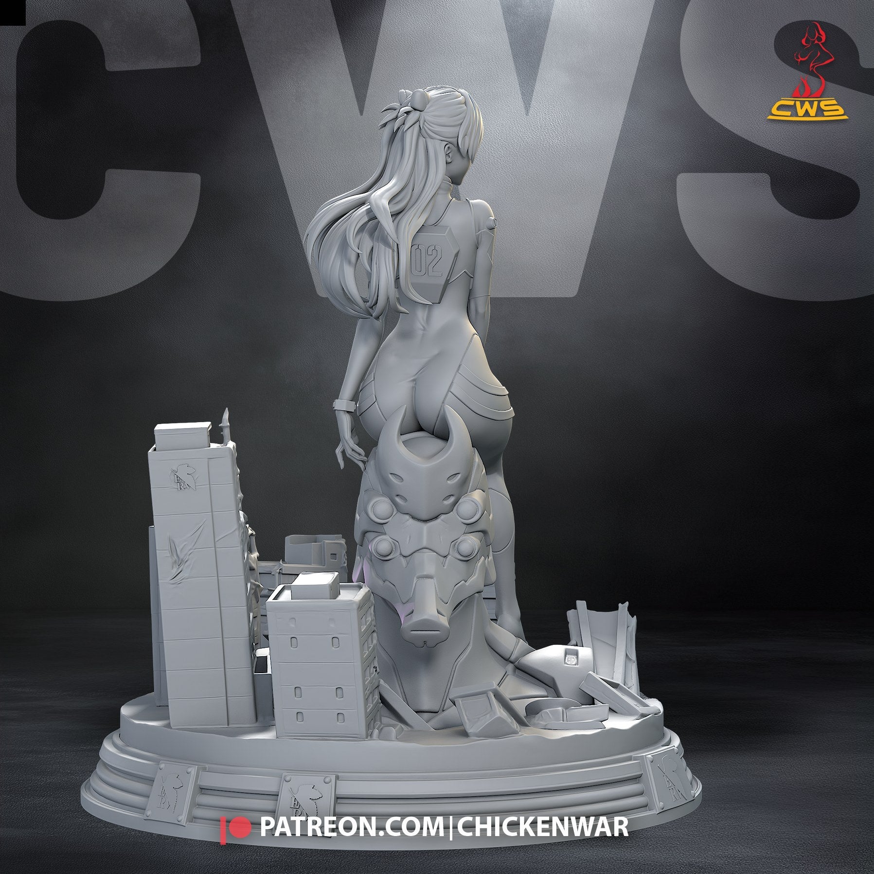 Asuka Langley (Evangelion) resin figure by CW Studio — studio render 7