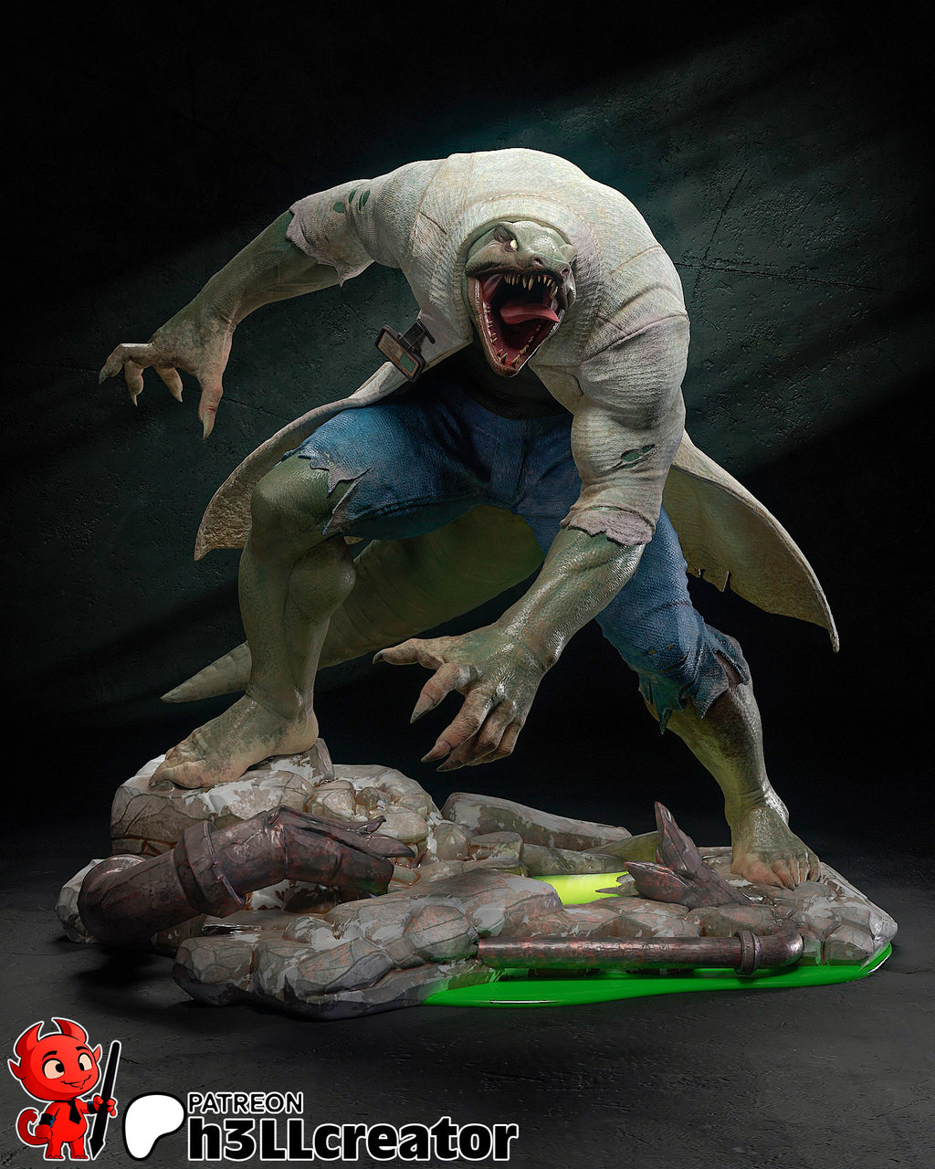 Curt Connors (Marvel) resin figure by h3LLcreator — studio render 3