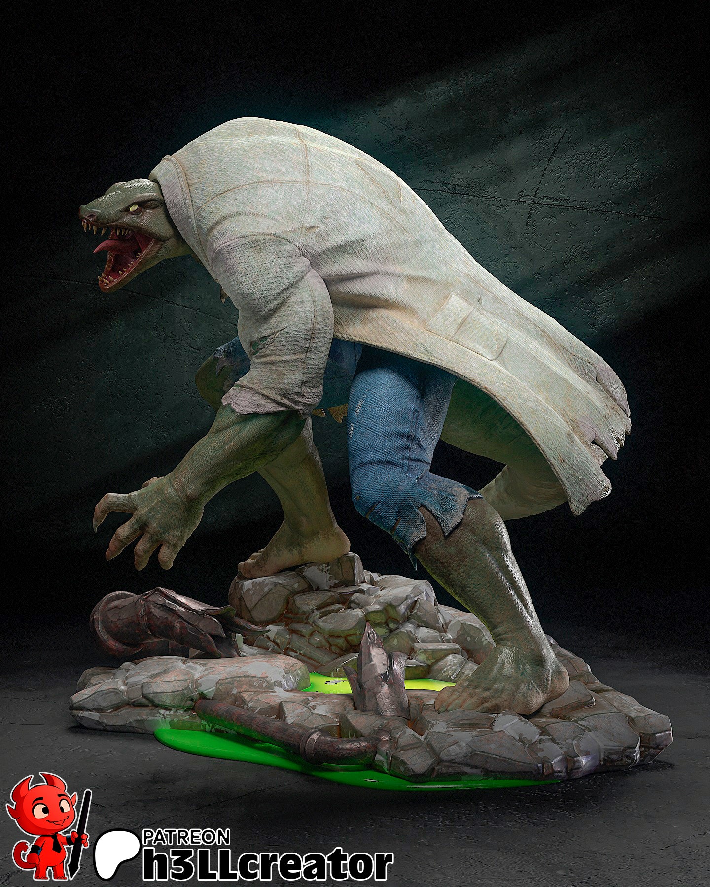 Curt Connors (Marvel) resin figure by h3LLcreator — studio render 11