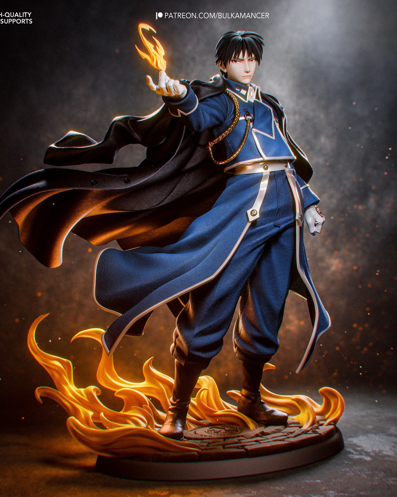 Roy Mustang (Fullmetal Alchemist) resin figure by Bulkamancer — studio render 3