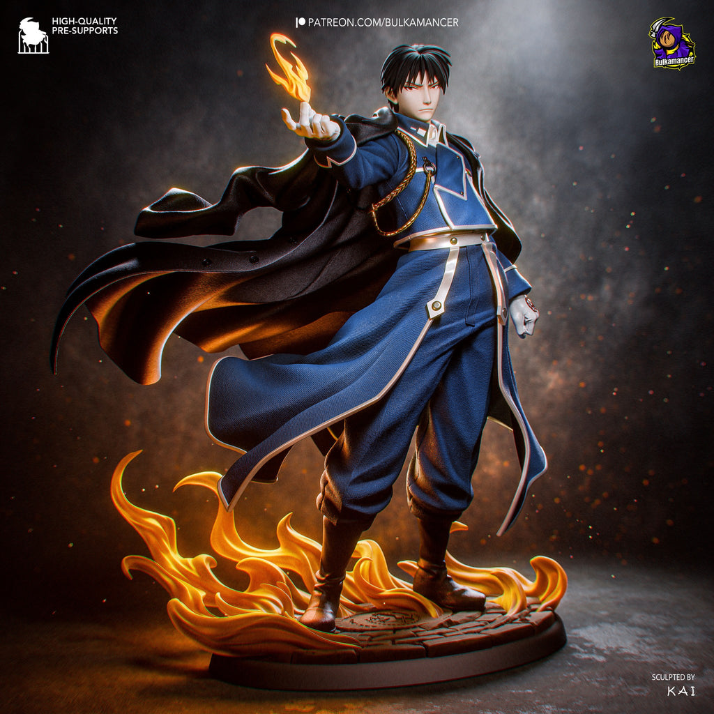 Roy Mustang (Fullmetal Alchemist) resin figure by Bulkamancer — studio render 3
