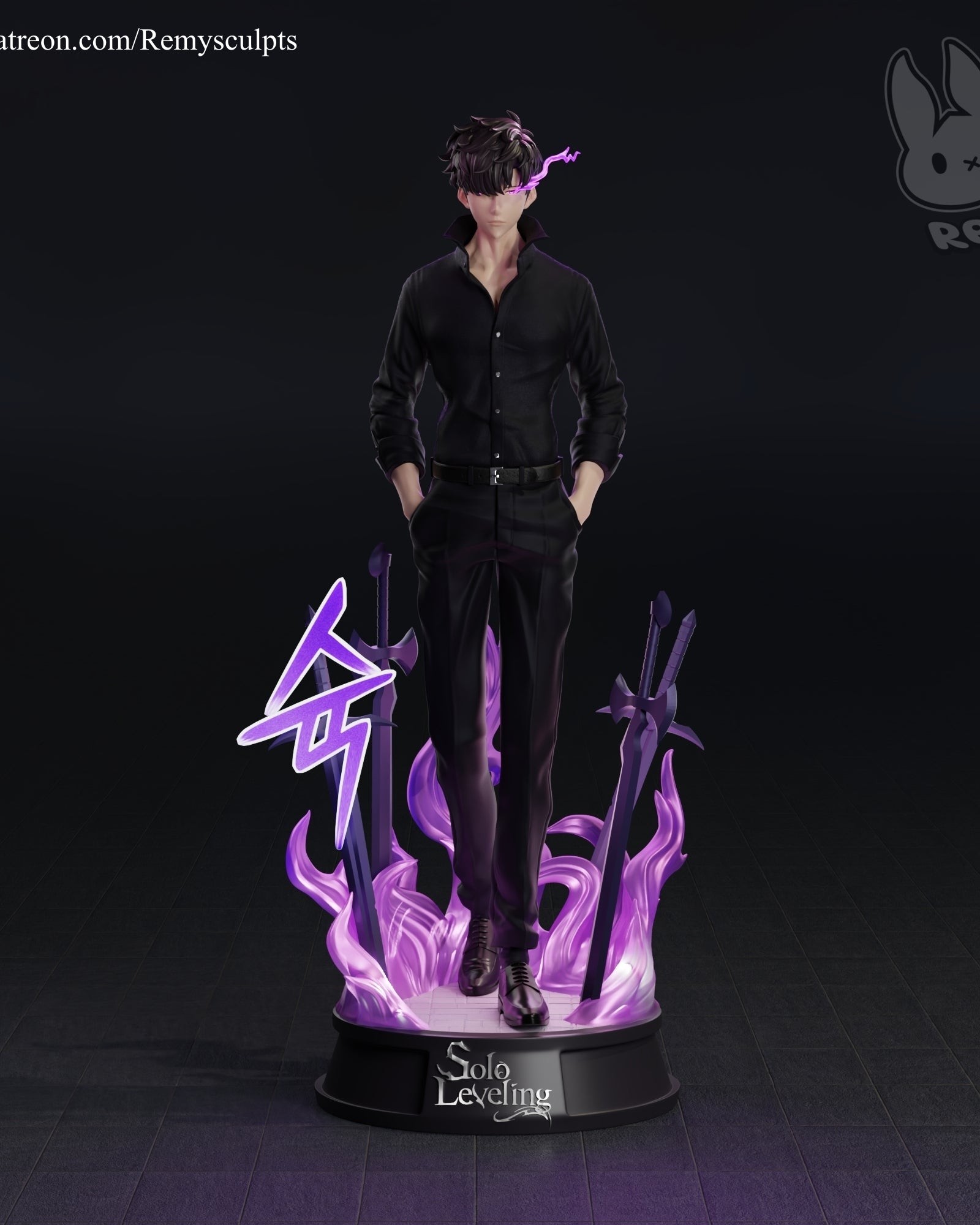 Sung Jin-Woo (Solo Leveling) resin figure by RemyJF — studio render 1