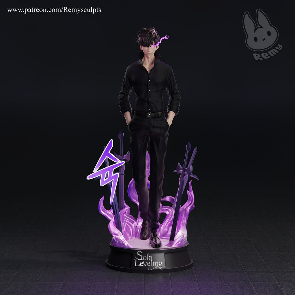 Sung Jin-Woo (Solo Leveling) resin figure by RemyJF — studio render 1