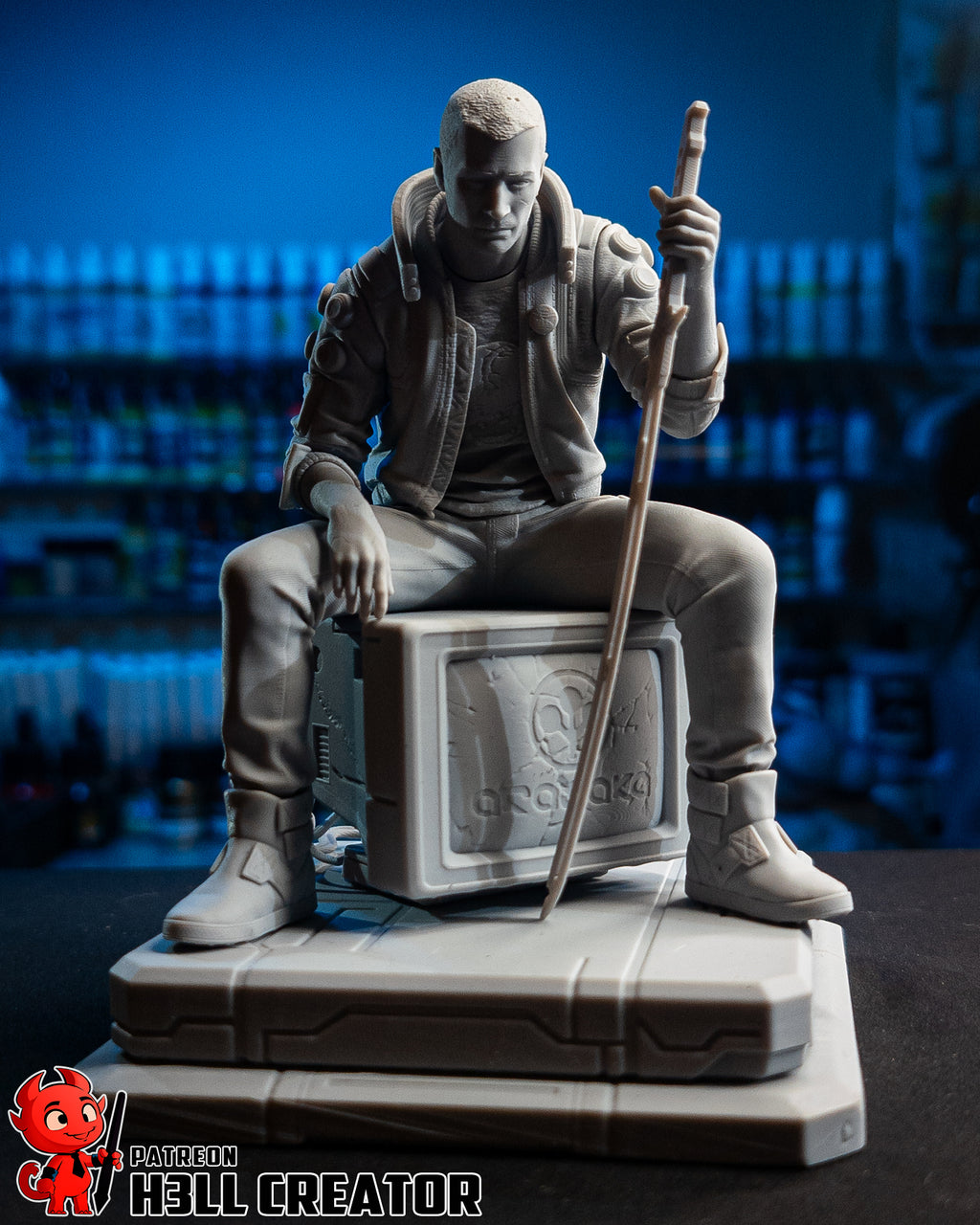 Male V (Cyberpunk 2077) resin figure by h3LLcreator — studio render 12