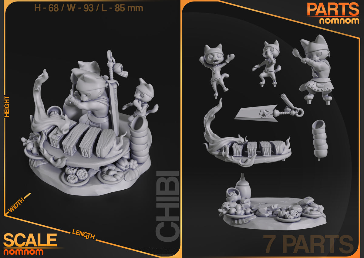 Meowscular Chef — studio render 2