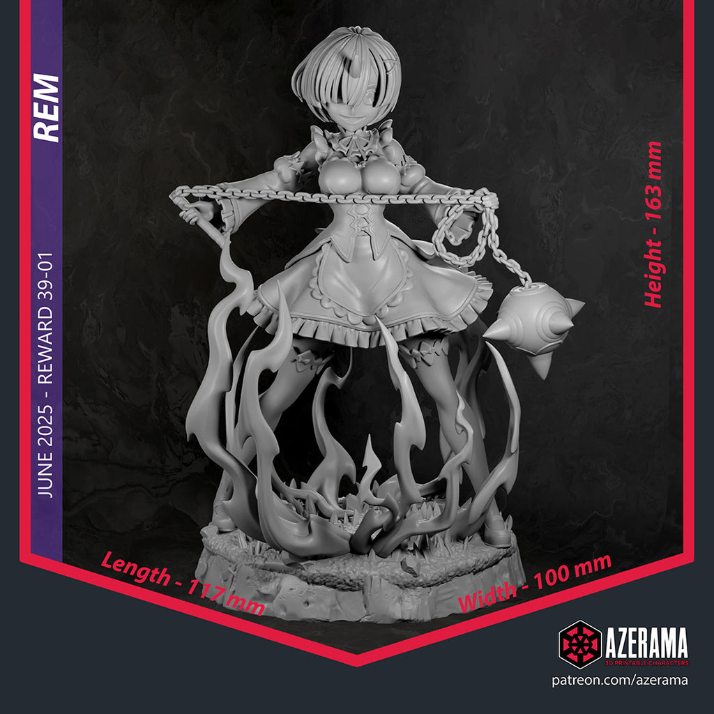 Rem (Re:Zero) resin figure by Azerama — studio render 4