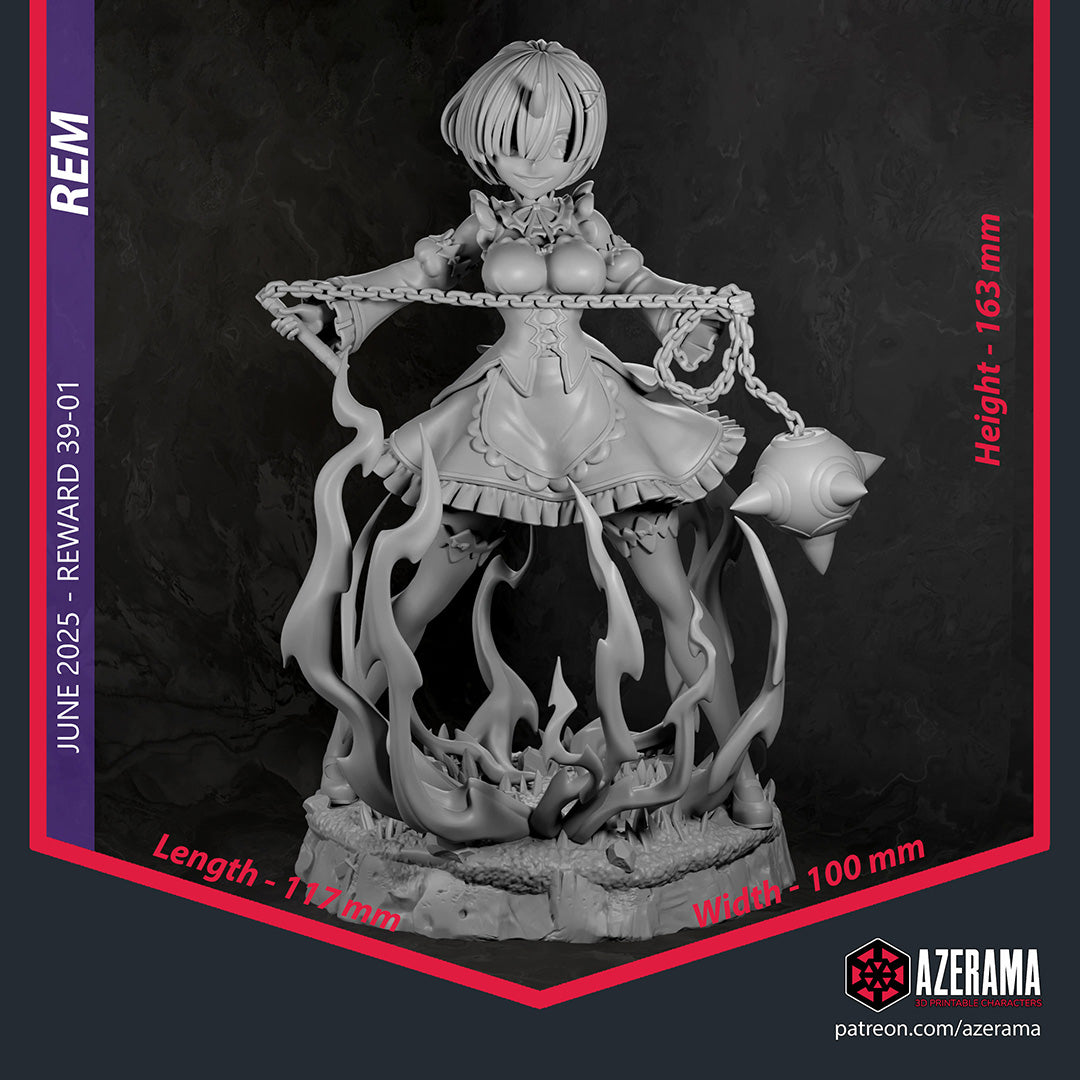 Rem (Re:Zero) resin figure by Azerama — studio render 4