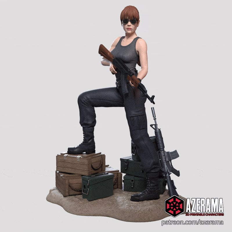 Sarah Connor (Terminator) resin figure by Azerama — studio render 3