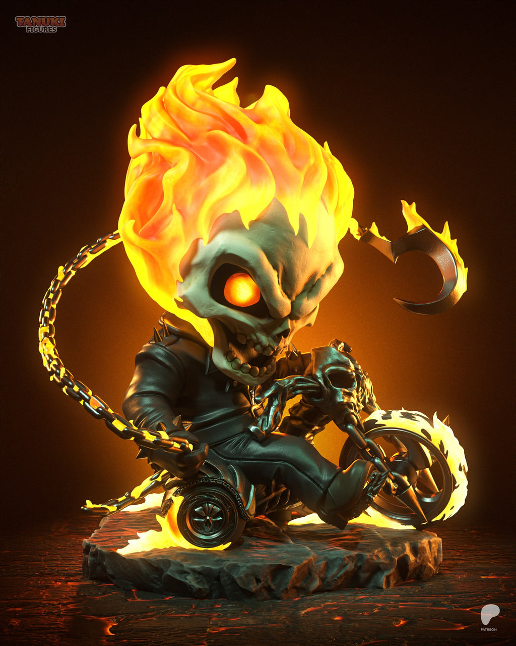 Ghost Rider (Marvel) resin figure by Tanuki Figures — studio render 2