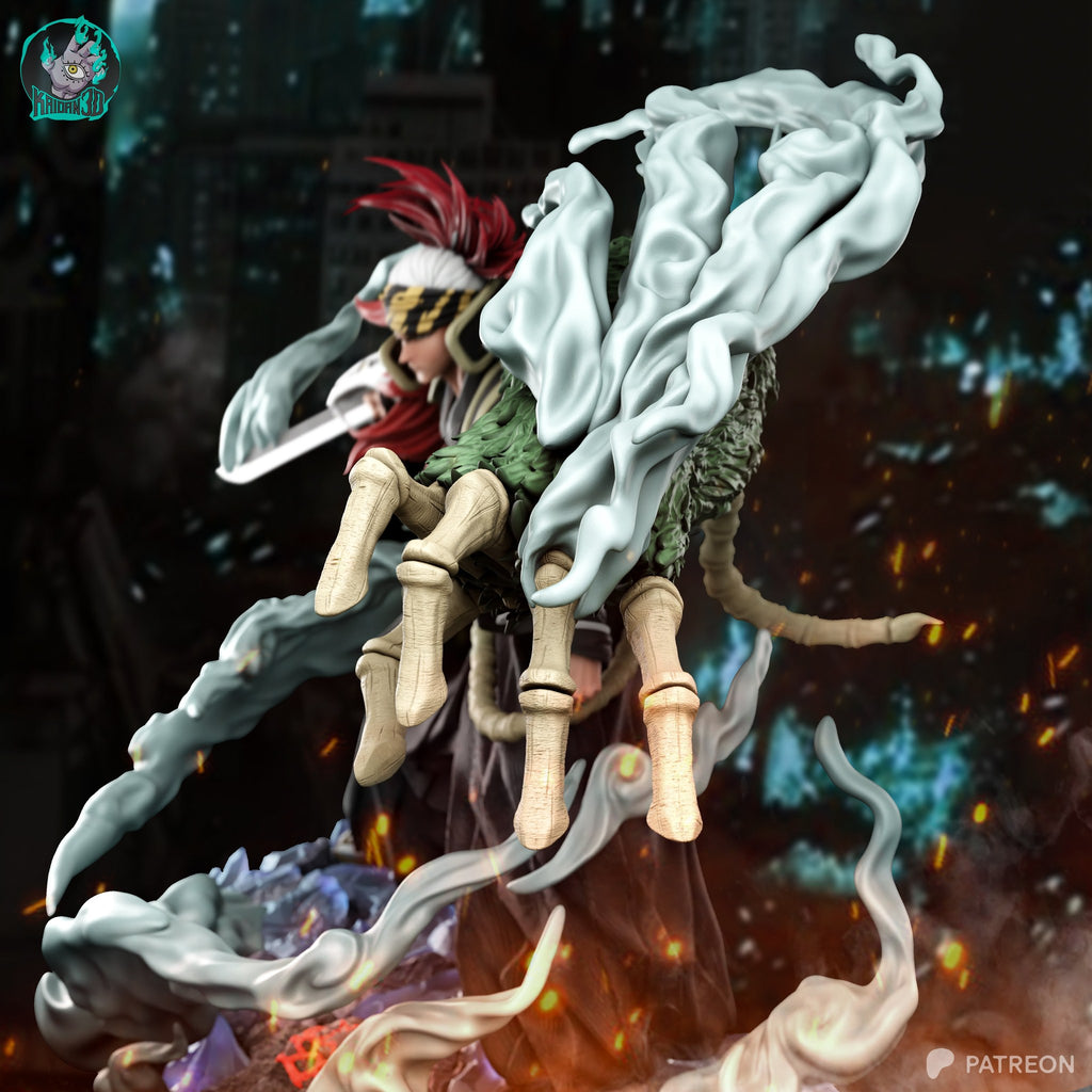 Renji Abarai (Bleach) resin figure by Kaidan 3D — studio render 3