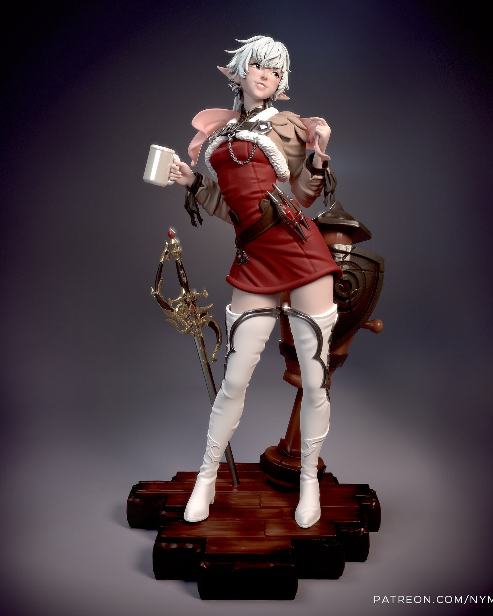 Alisaie Leveilleur (Final Fantasy) resin figure by Nympha — studio render 1