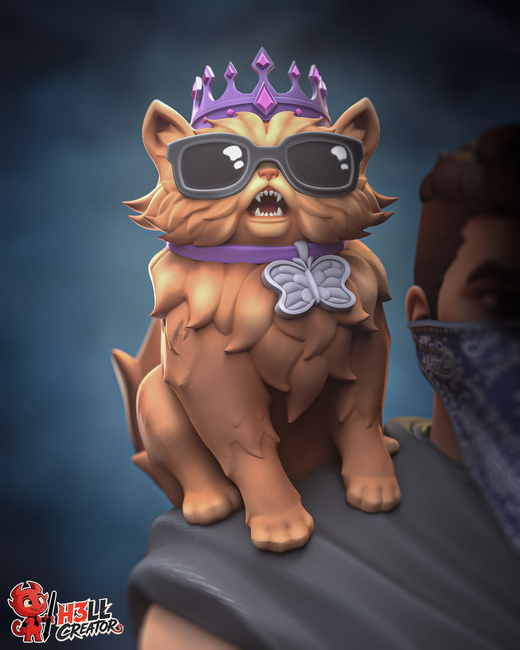 Carl and Princess Donut (Dungeon Crawler Carl) resin figure by h3LLcreator — studio render 3