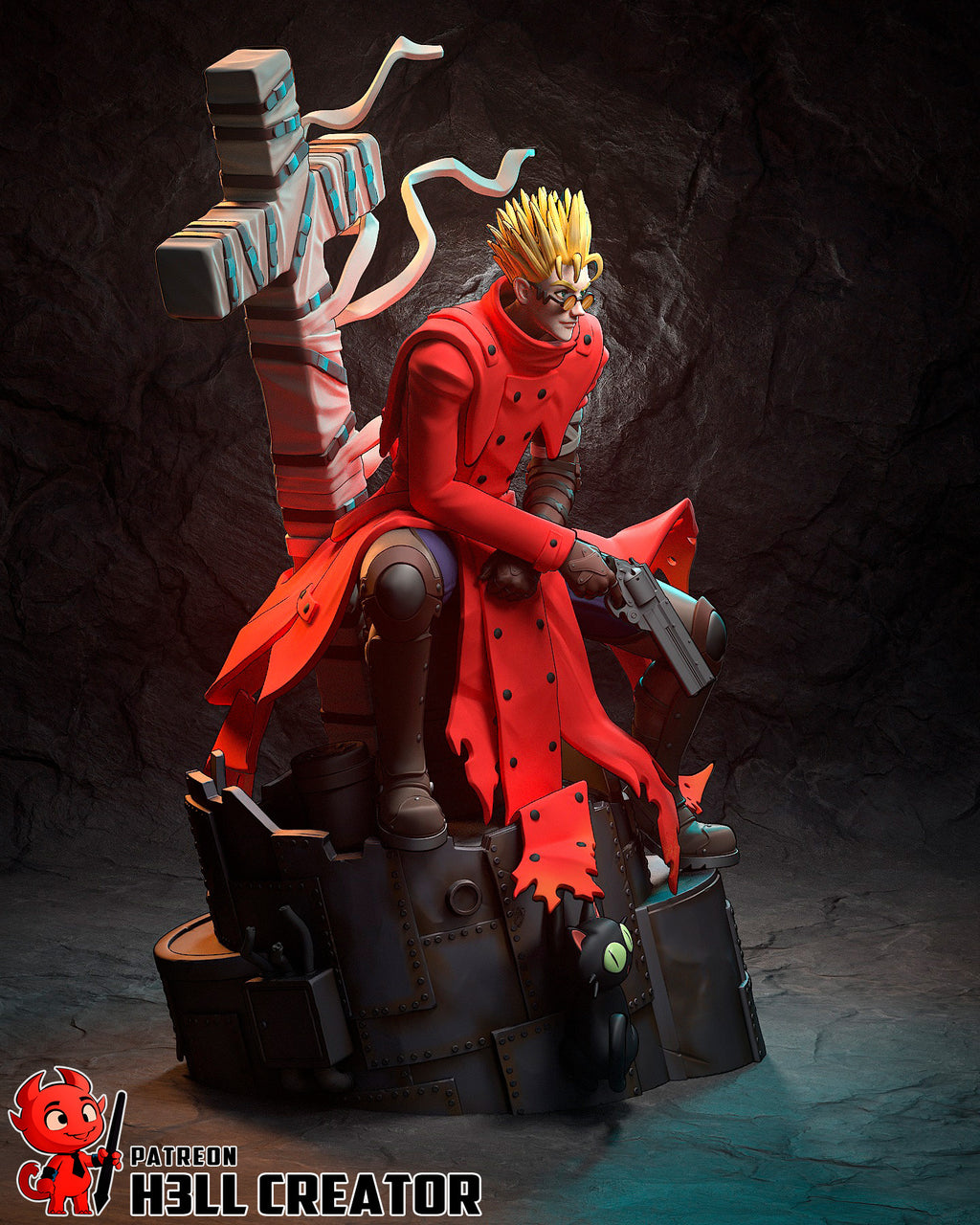 Vash the Stampede (Trigun) resin figure by h3LLcreator — studio render 7