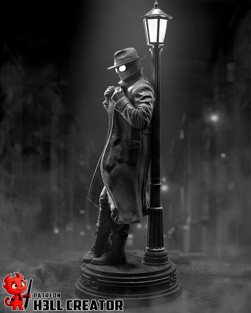 Spider-Man Noir (Marvel) resin figure by h3LLcreator — studio render 4