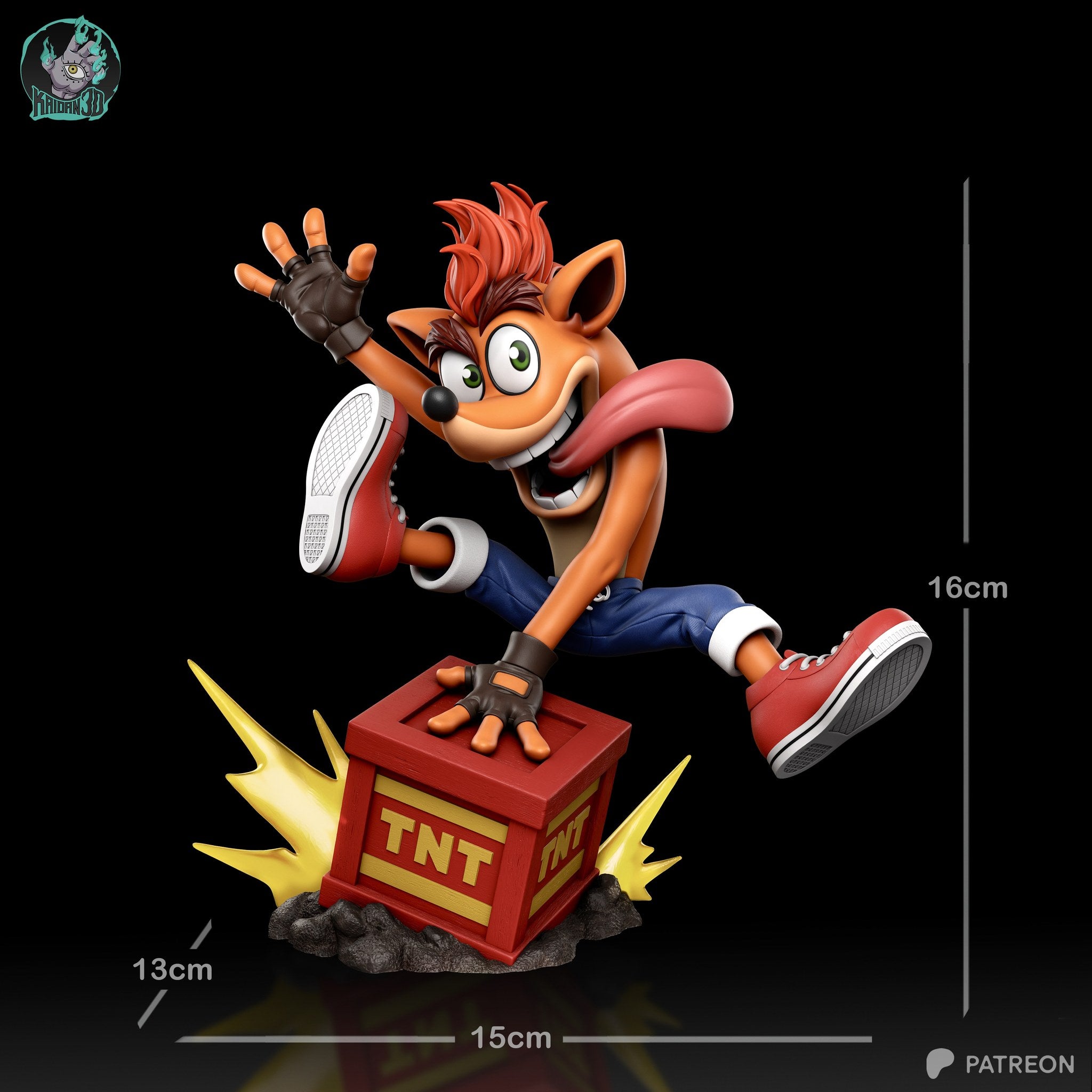 Crash Bandicoot (Crash Bandicoot) resin figure by Kaidan 3D — studio render 4
