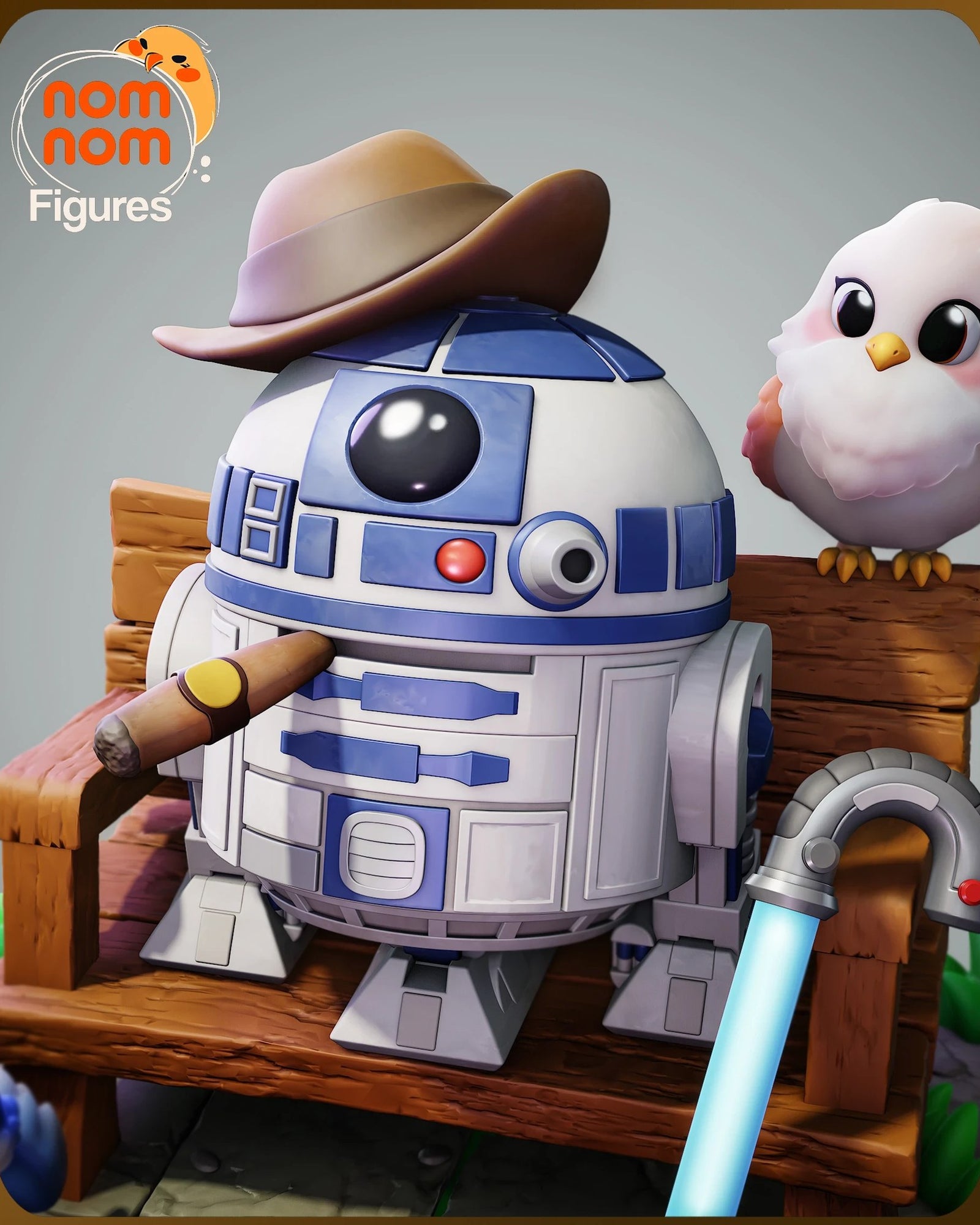R2D2 Star Wars Chibi resin figure by NomNom Figures — studio preview 2