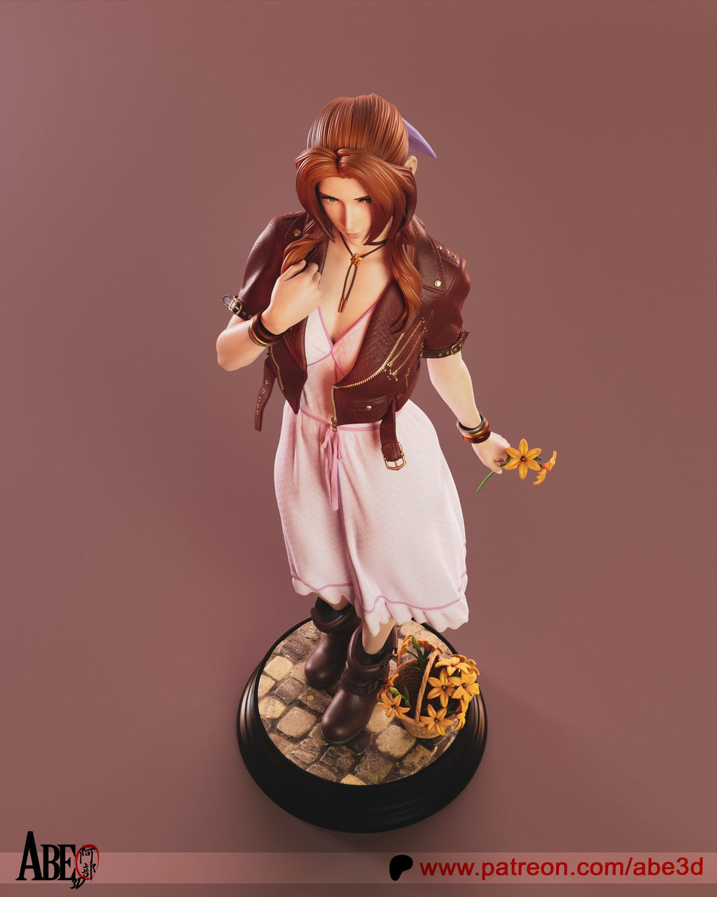 Aerith Gainsborough (Final Fantasy) resin figure by Abe3D — studio render 7