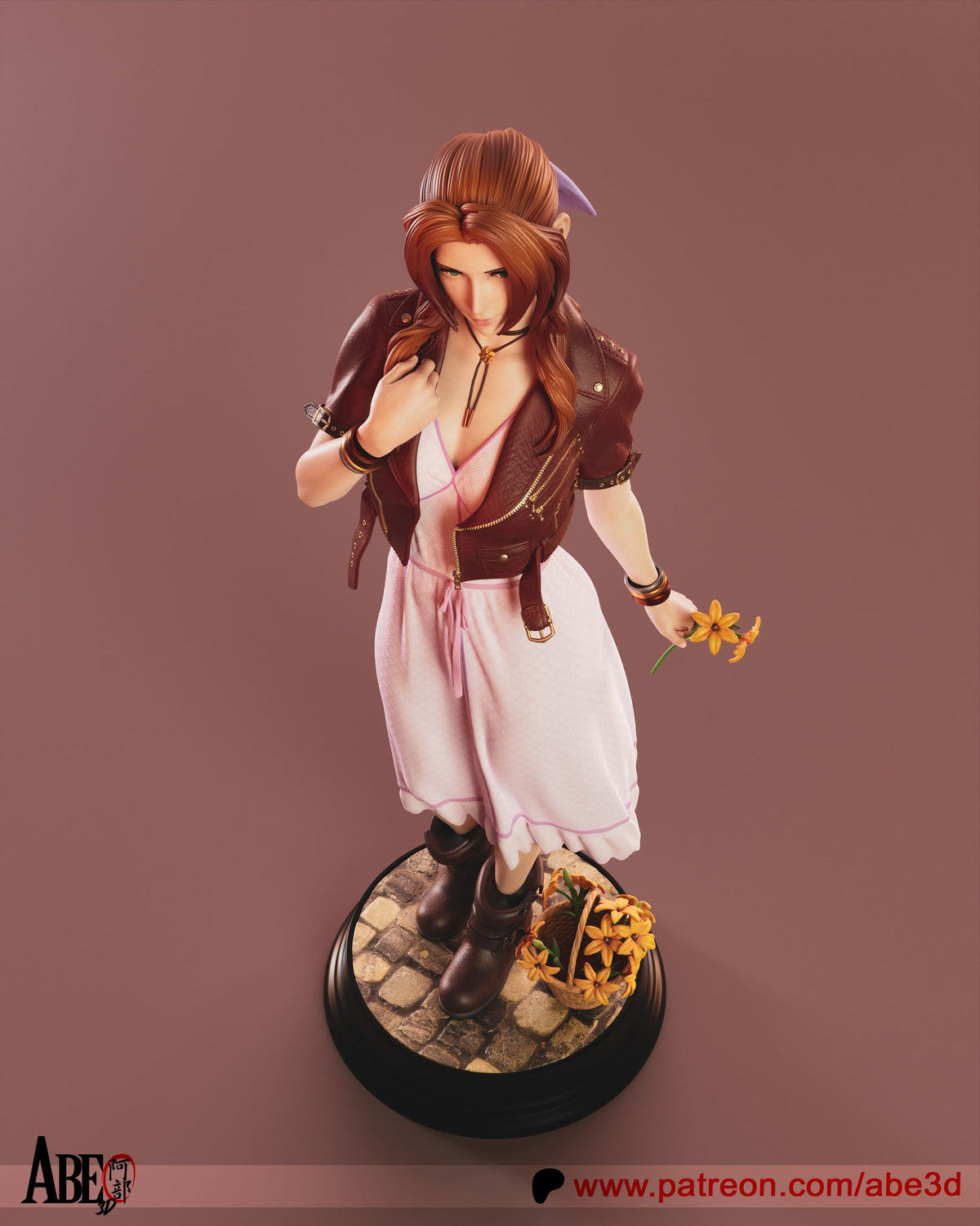 Aerith Gainsborough (Final Fantasy) resin figure by Abe3D — studio render 7