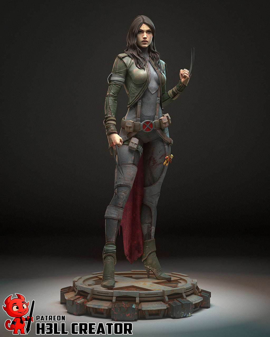 Laura Kinney (Marvel) resin figure by h3LLcreator — studio render 3