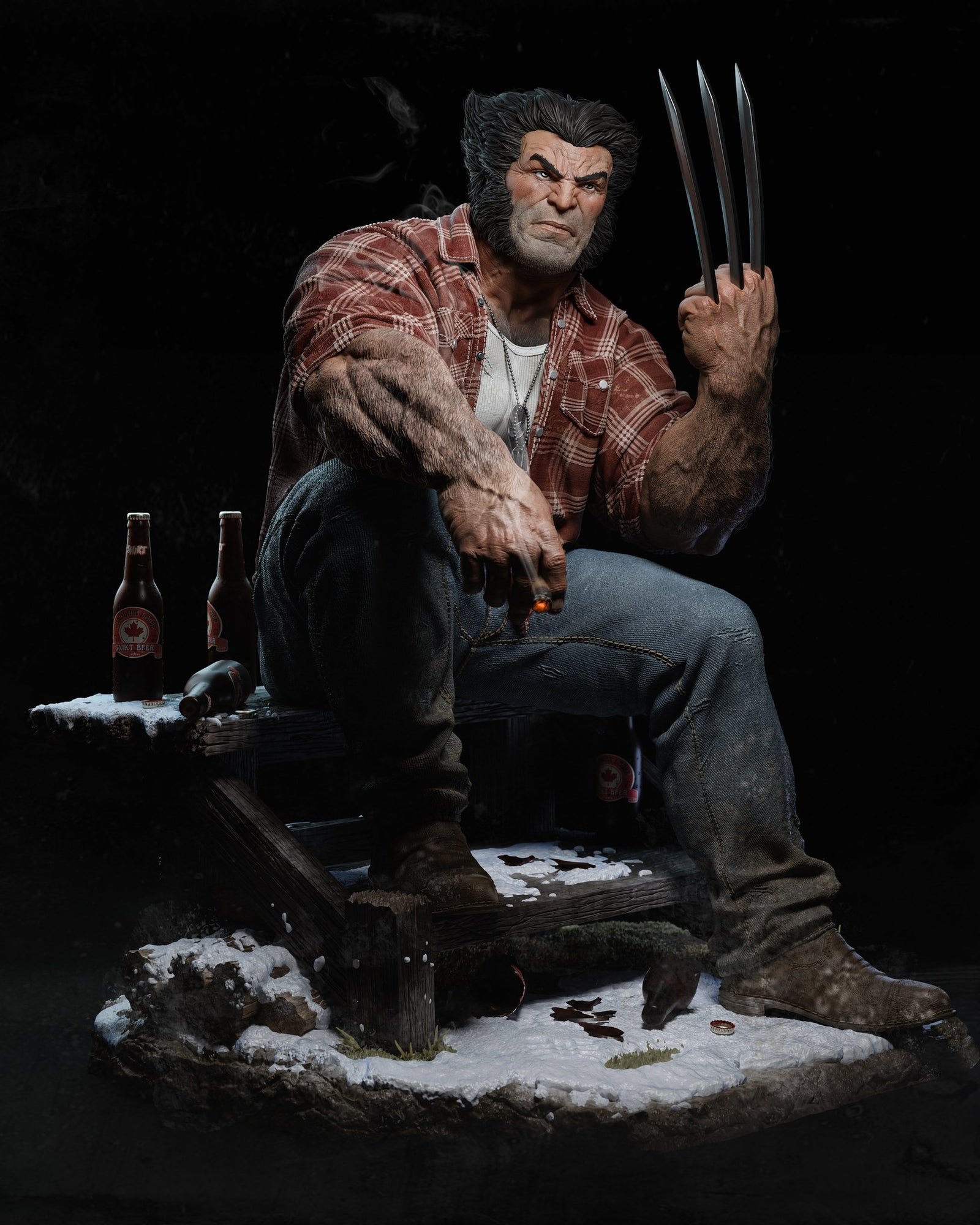 Logan Marvel resin figure by CA 3D Studios — studio preview 1