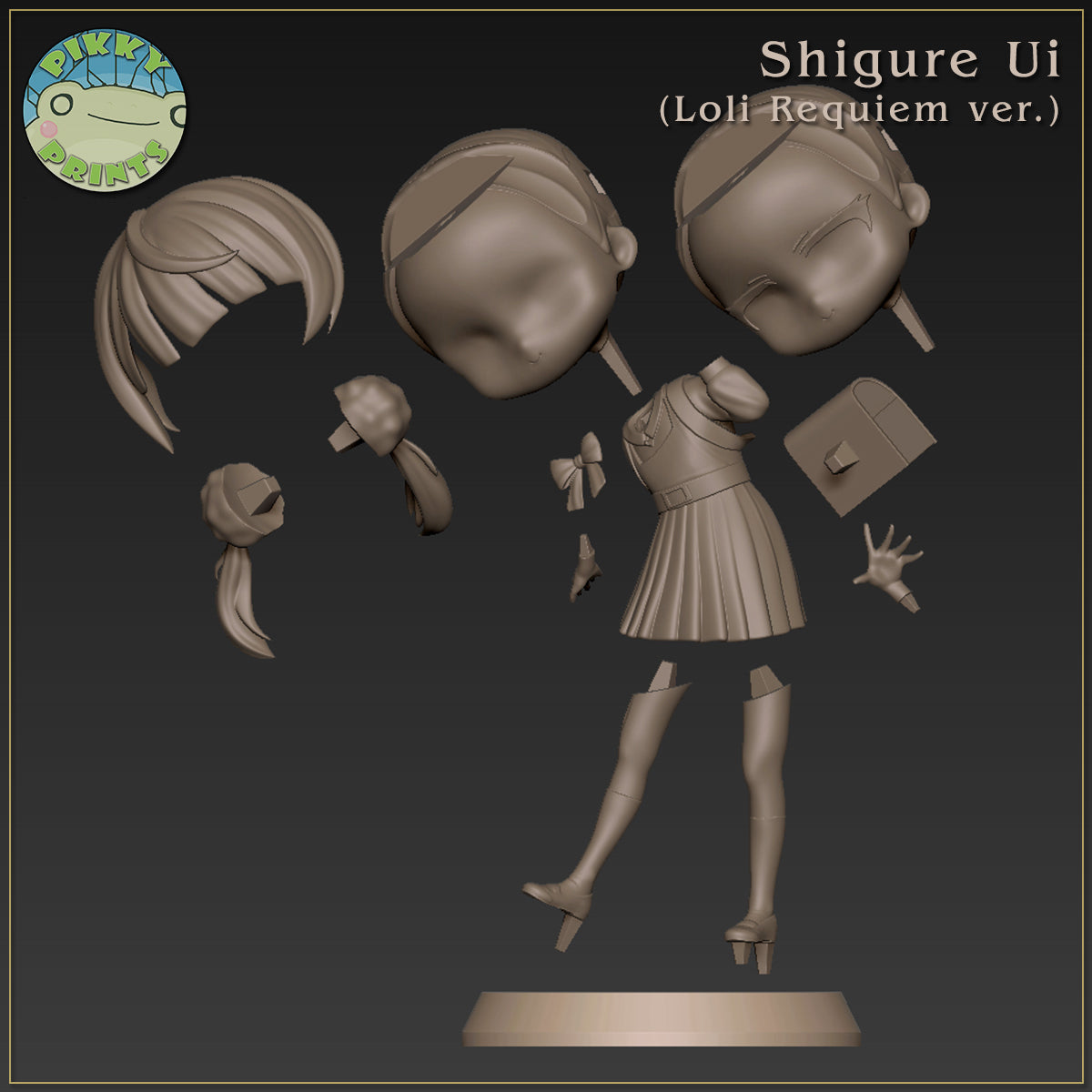 Shigure Ui (VTubers) resin figure by PikkyPrints — studio render 4