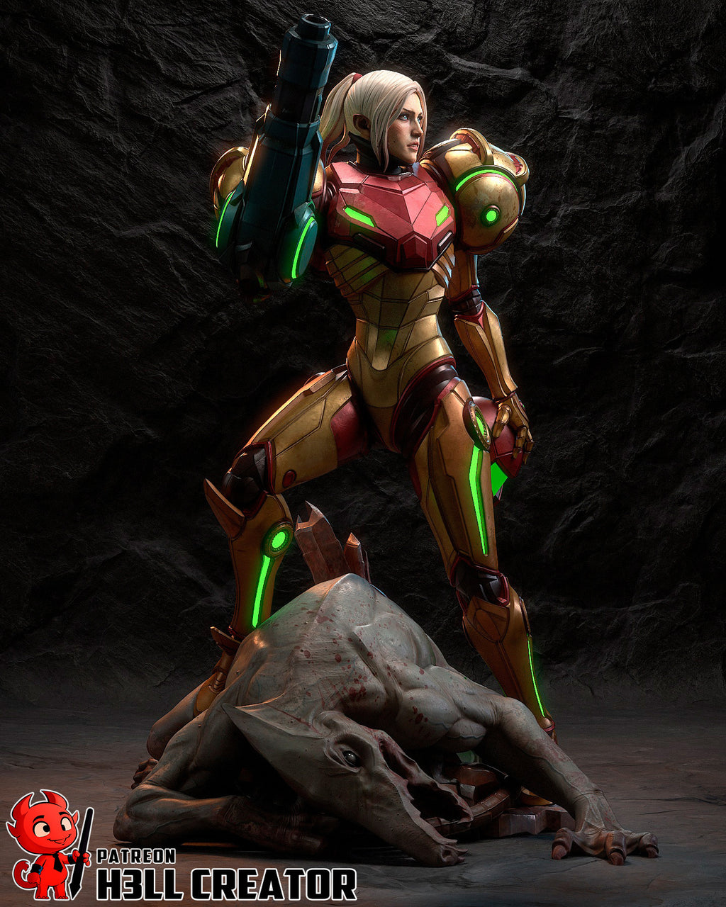 Samus Aran (Metroid) resin figure by h3LLcreator — studio render 5