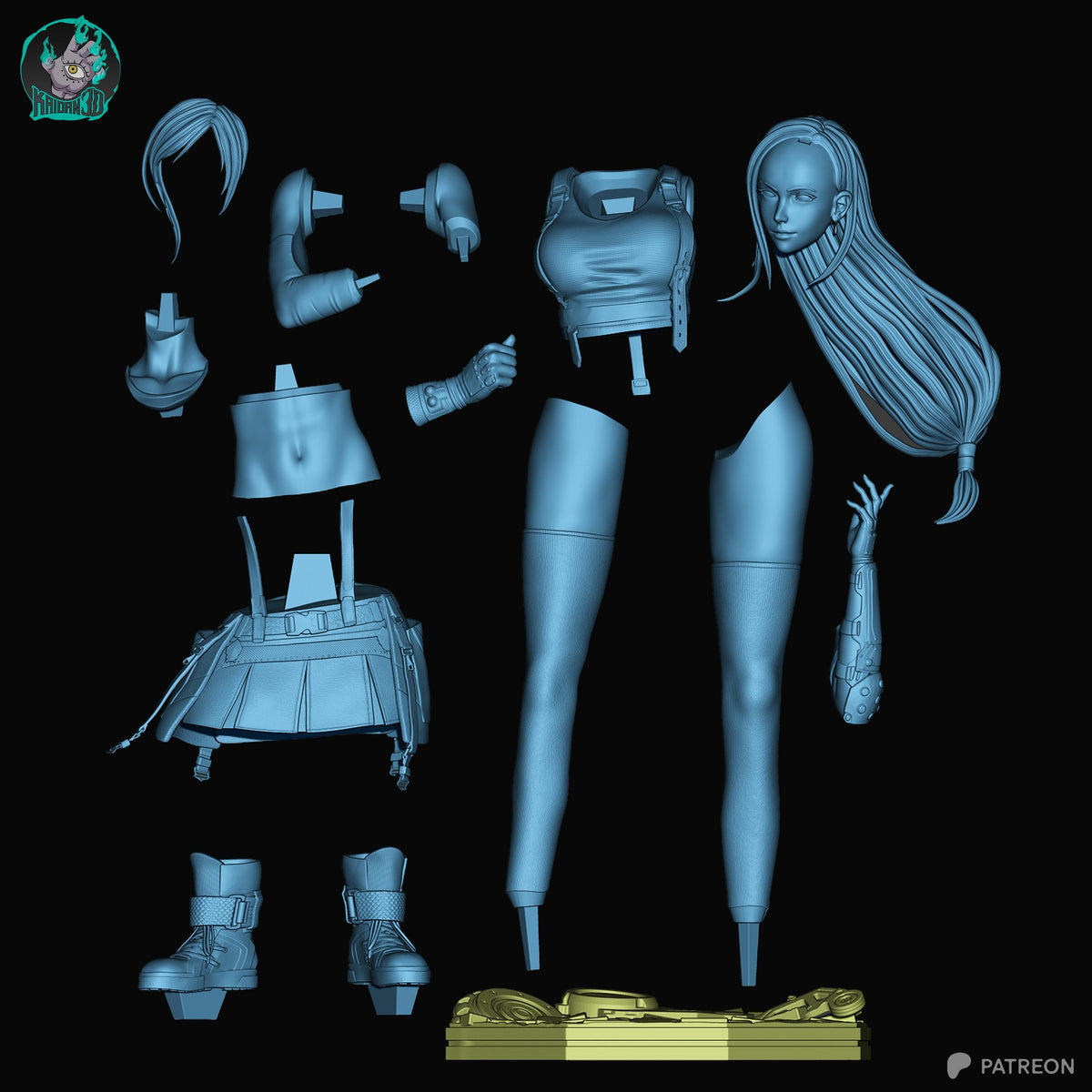 Tifa Lockhart (Final Fantasy) resin figure by Kaidan 3D — studio render 6