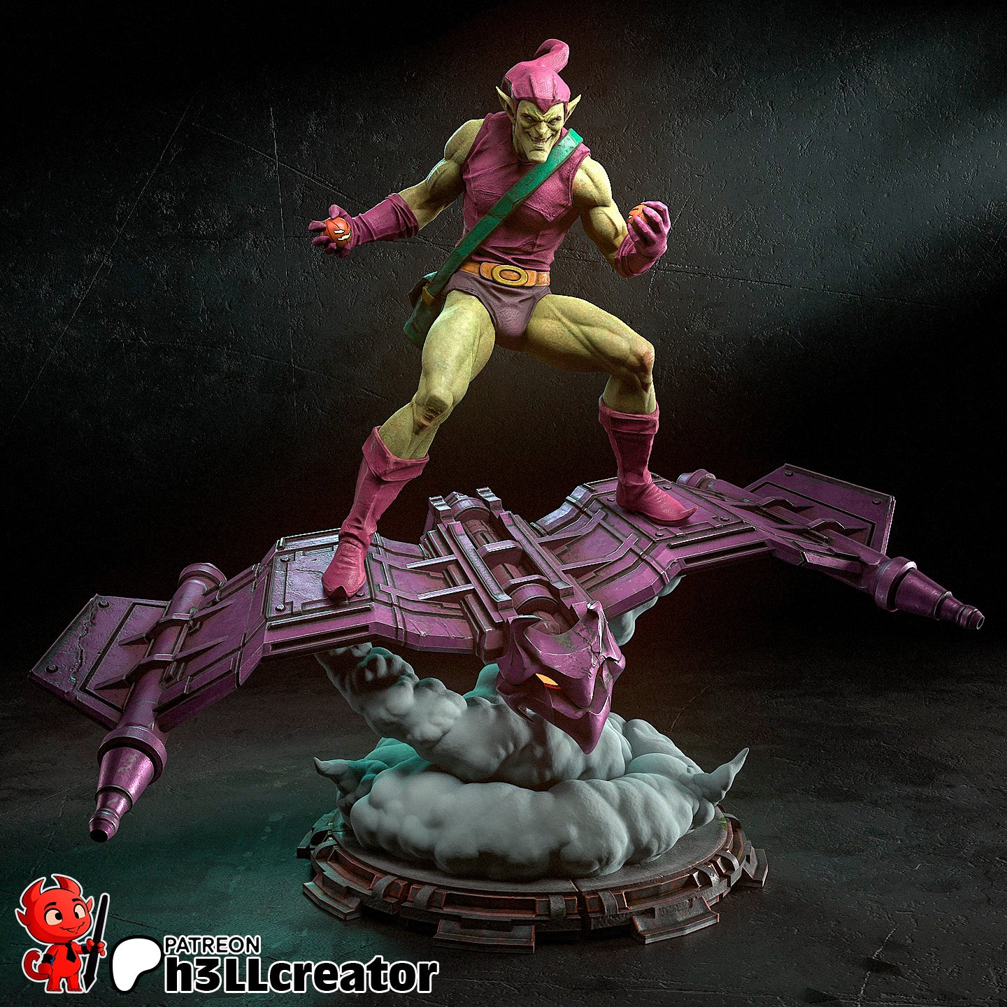 Green Goblin (Marvel) resin figure by h3LLcreator — studio render 3