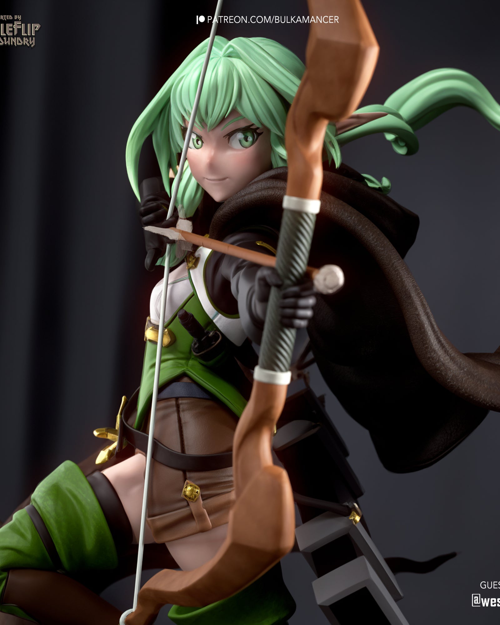 High-Elf Archer (Goblin Slayer) resin figure by Bulkamancer — studio render 1