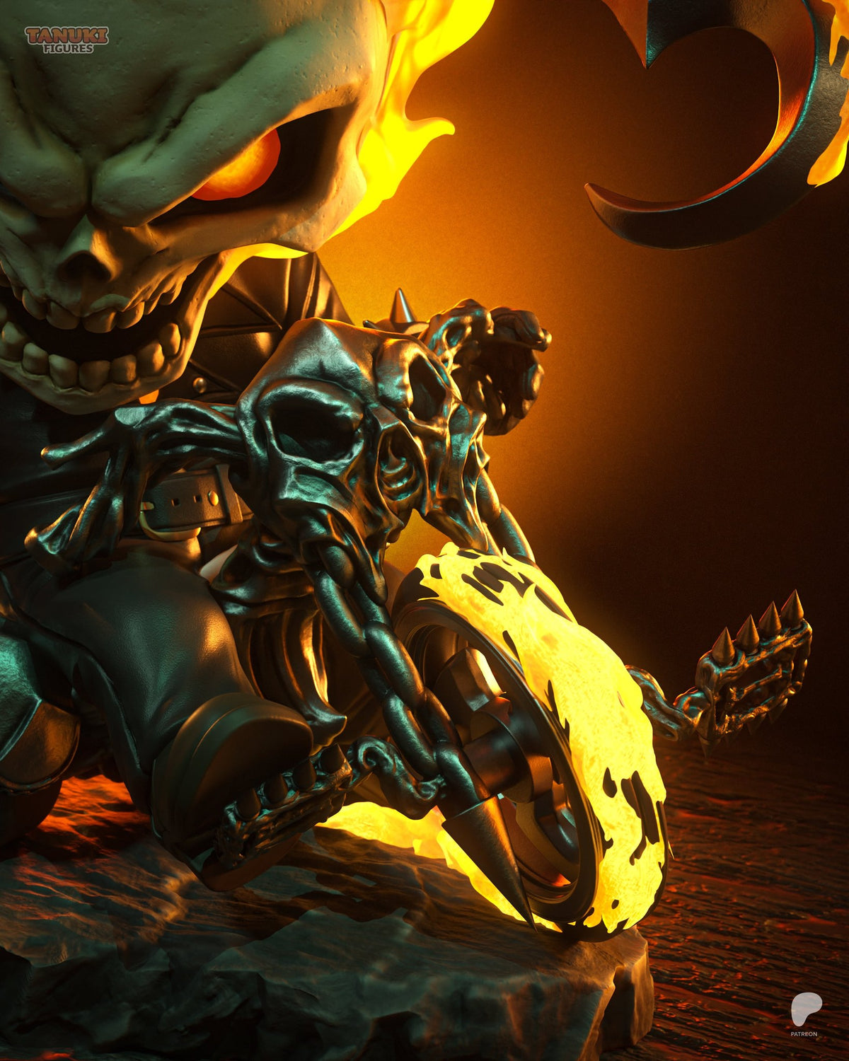 Ghost Rider (Marvel) resin figure by Tanuki Figures — studio render 3