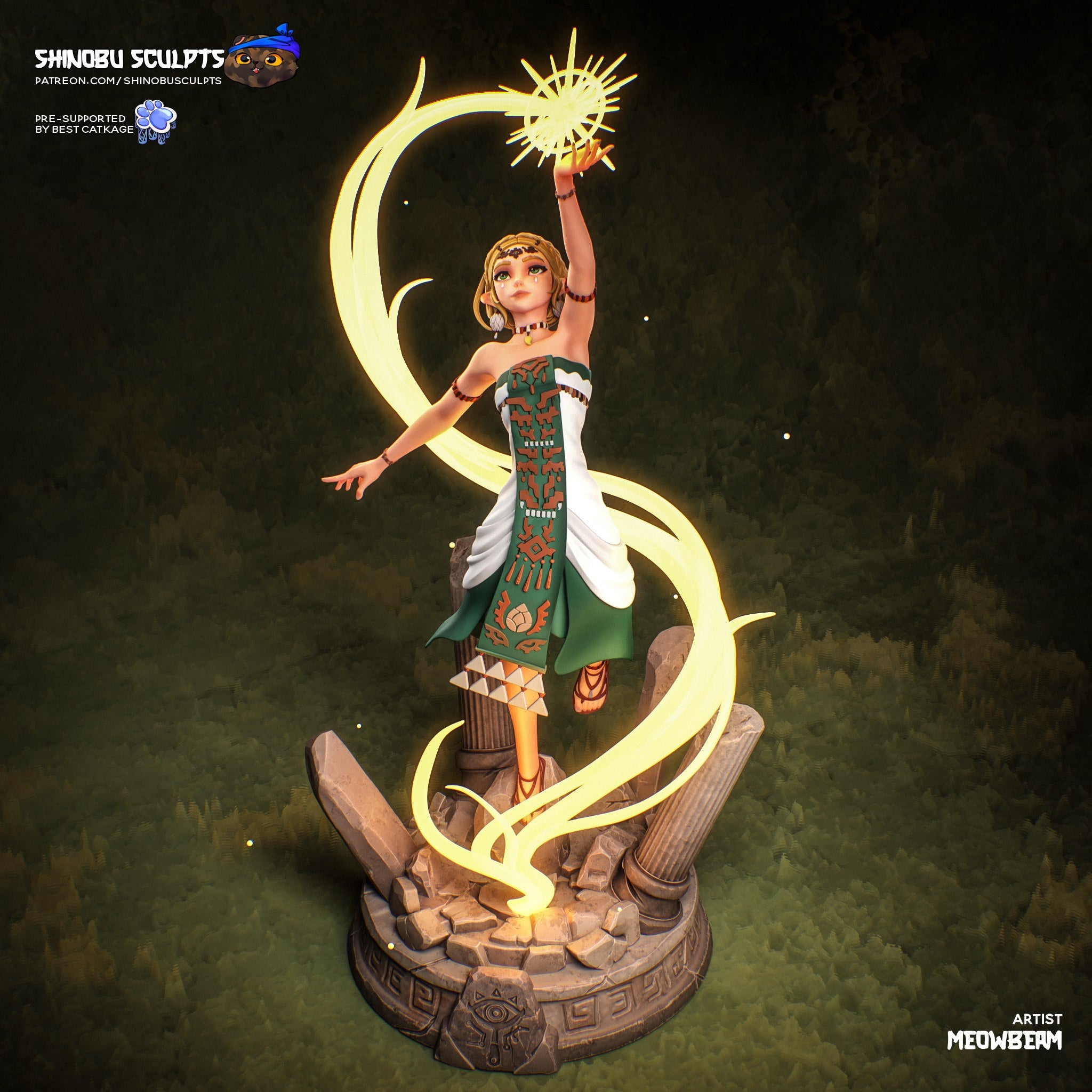 Zelda (The Legend of Zelda) resin figure by Shinobu Sculpts — studio render 3