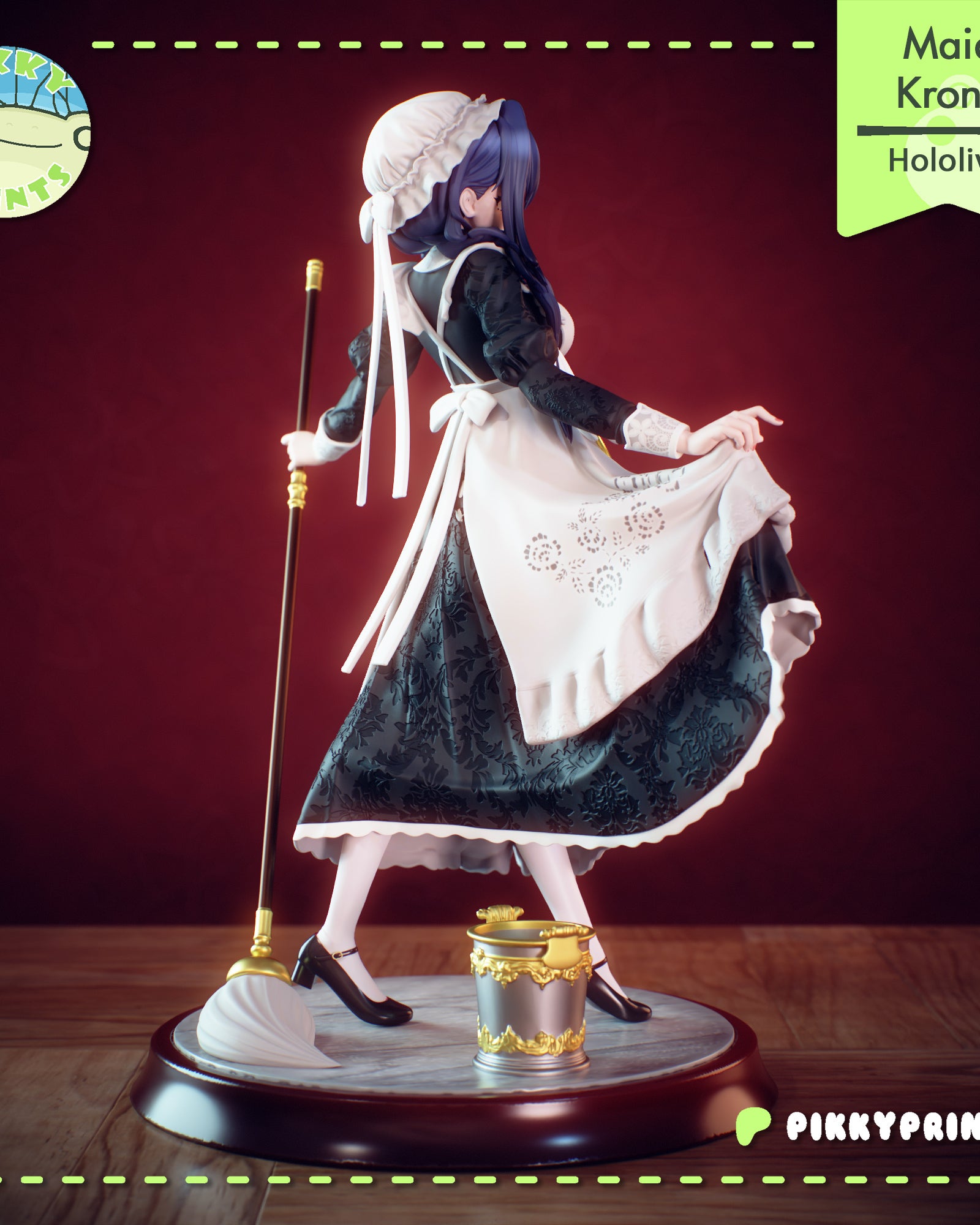 Ouro Kronii (Hololive) resin figure by PikkyPrints — studio render 5
