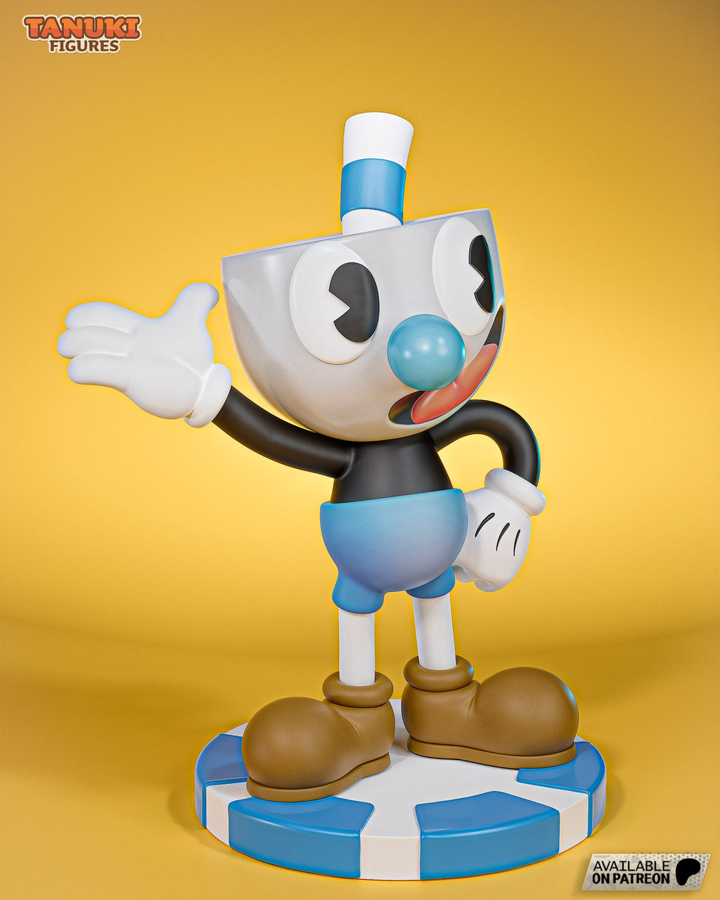 Mugman (Cuphead) resin figure by Tanuki Figures — studio render 6