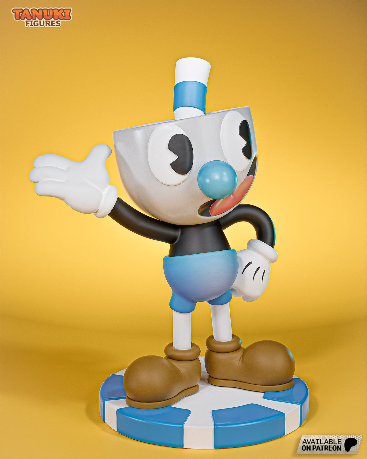 Mugman (Cuphead) resin figure by Tanuki Figures — studio render 6