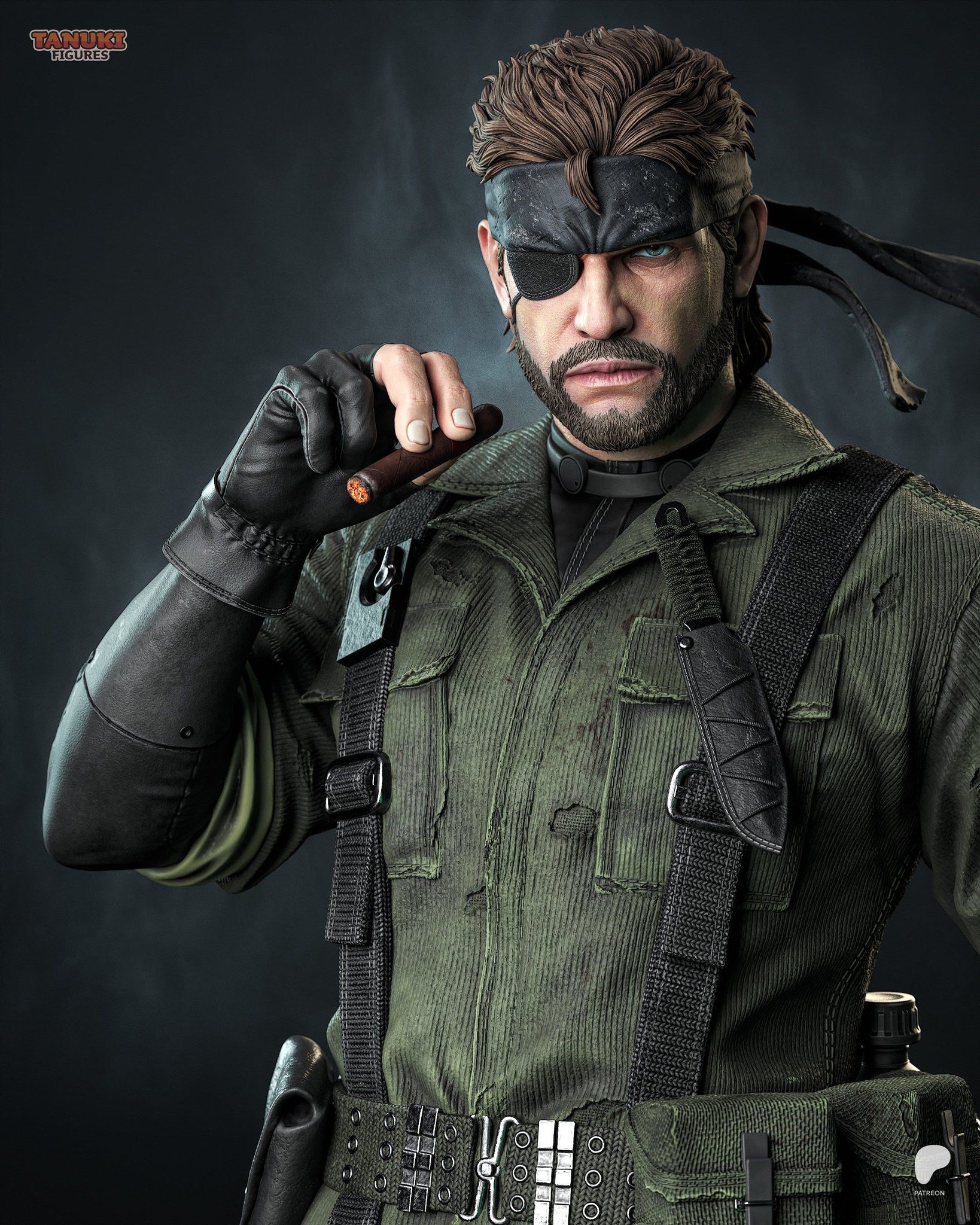 Big Boss (Metal Gear Solid) resin figure by Tanuki Figures — studio render 6