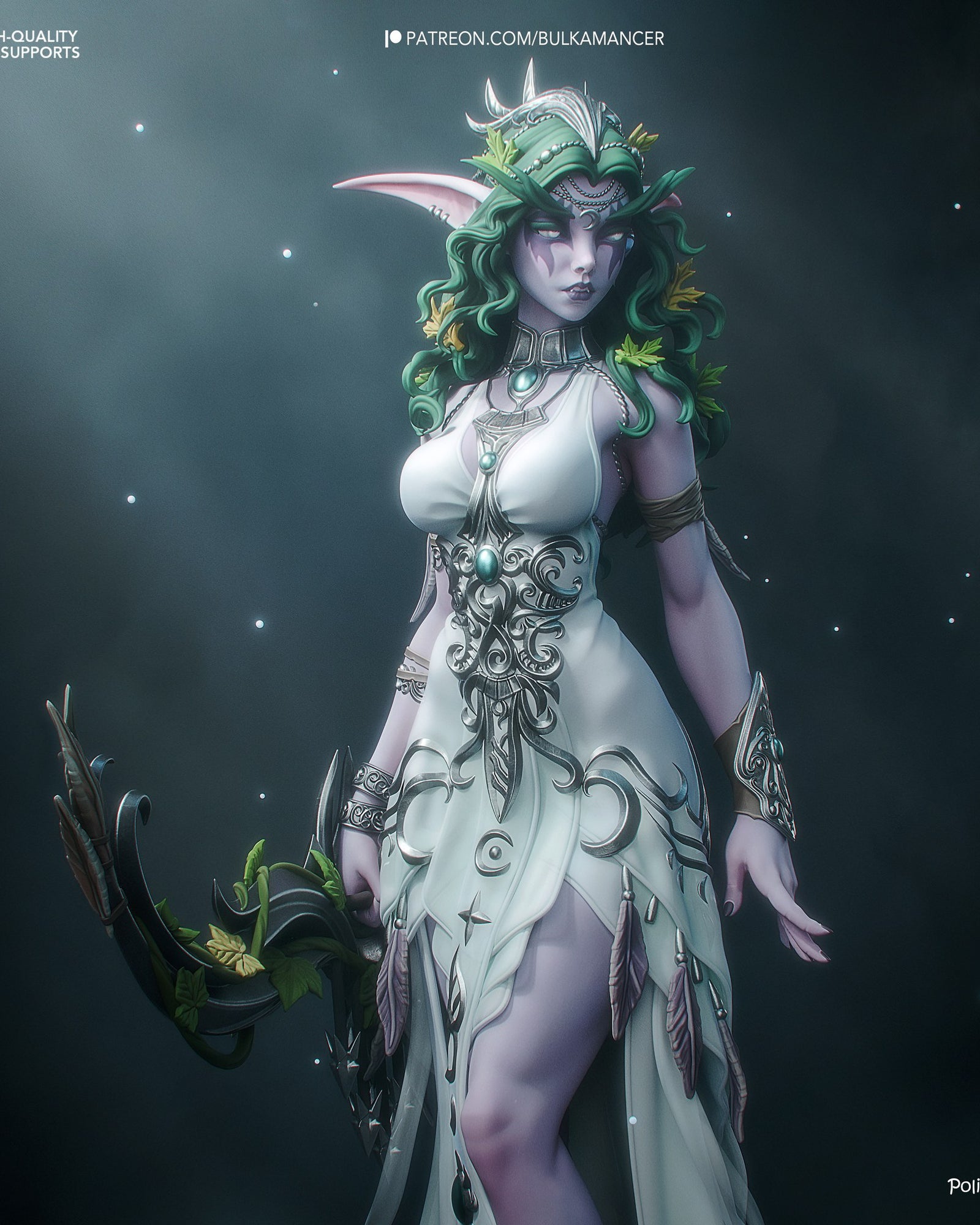 Tyrande Whisperwind (World of Warcraft) resin figure by Bulkamancer — studio render 2