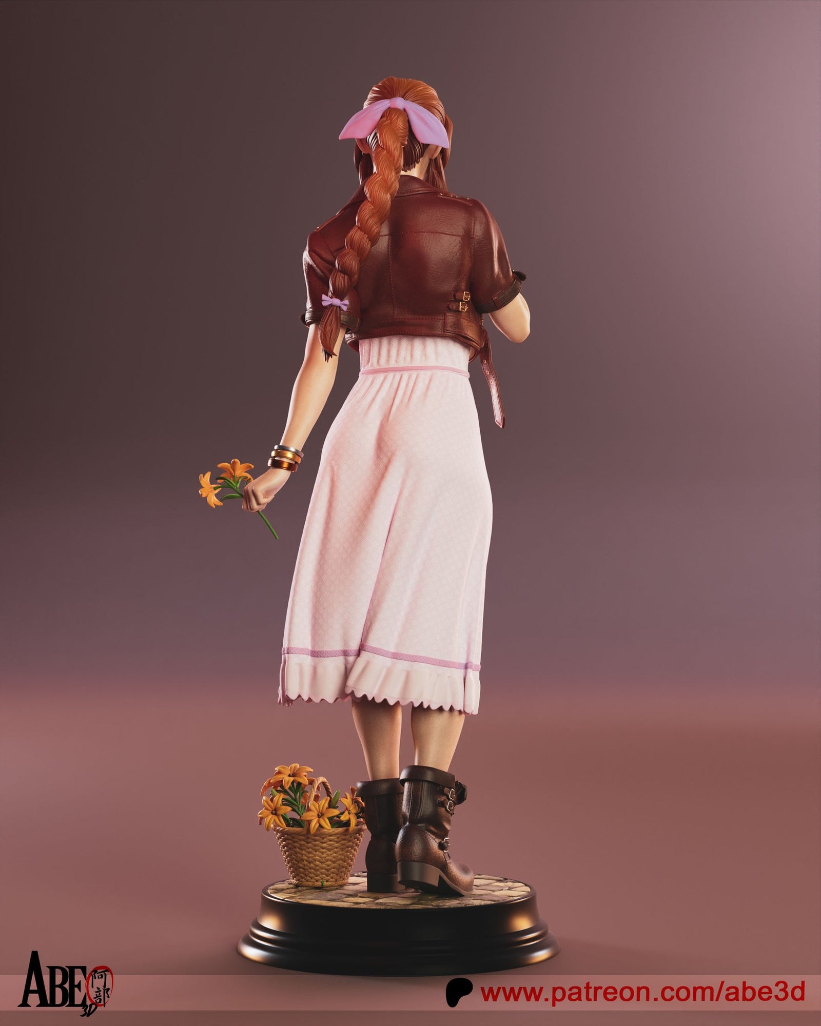 Aerith Gainsborough (Final Fantasy) resin figure by Abe3D — studio render 4