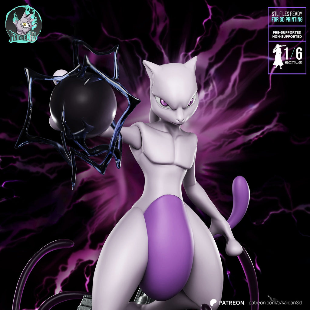 Mewtwo (Pokemon) resin figure by Kaidan 3D — studio render 1
